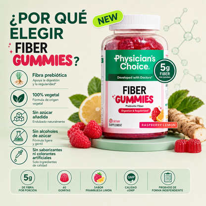 Gomitas con 5 g de fibra que ayudan a aliviar el estreñimiento y favorecen la salud intestinal
