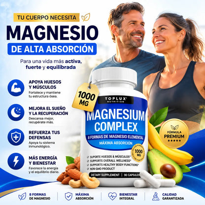 Complejo de Magnesio con 8 tipos de magnesio de alta absorción