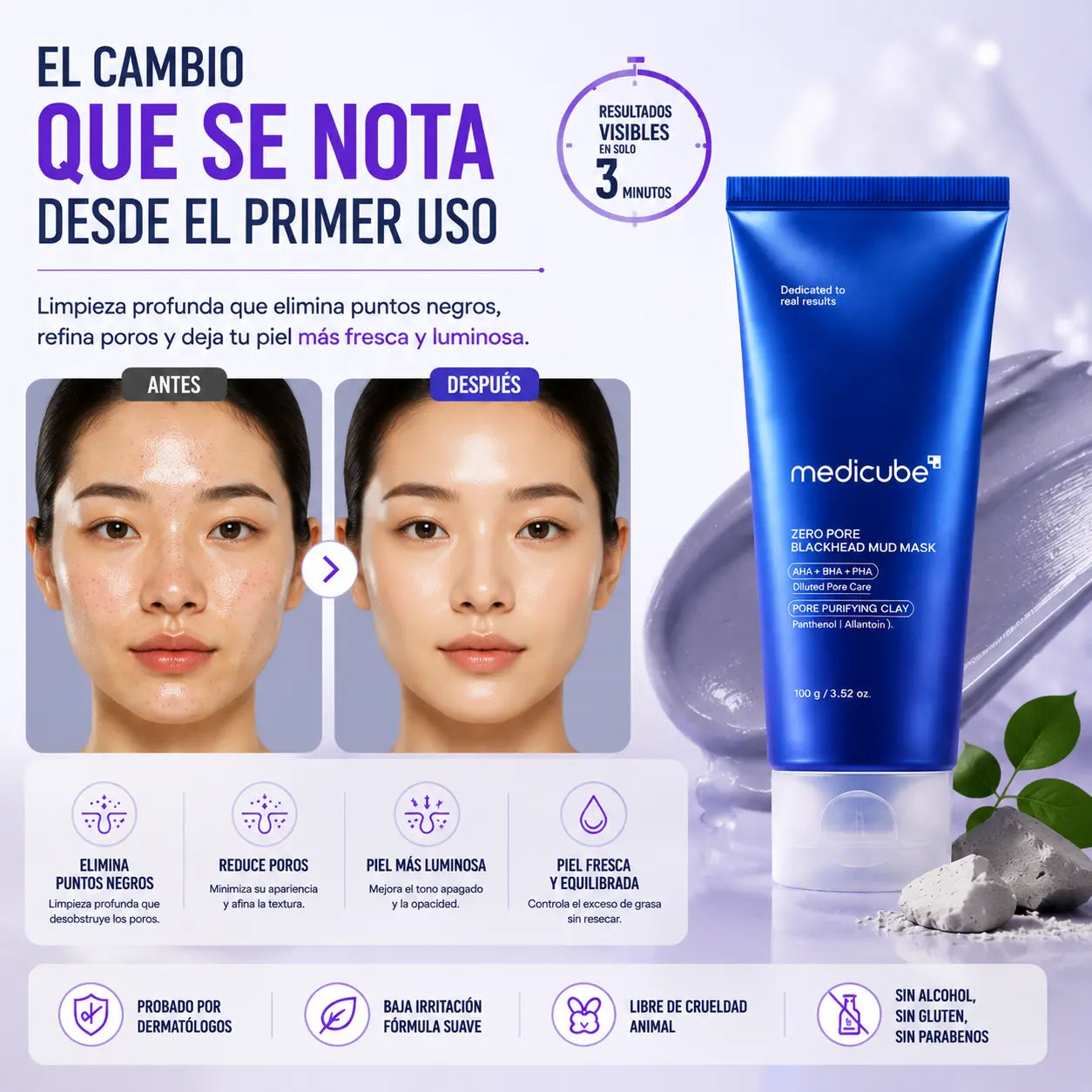 mascarilla para limpiar los poros y eliminaer puntos negros