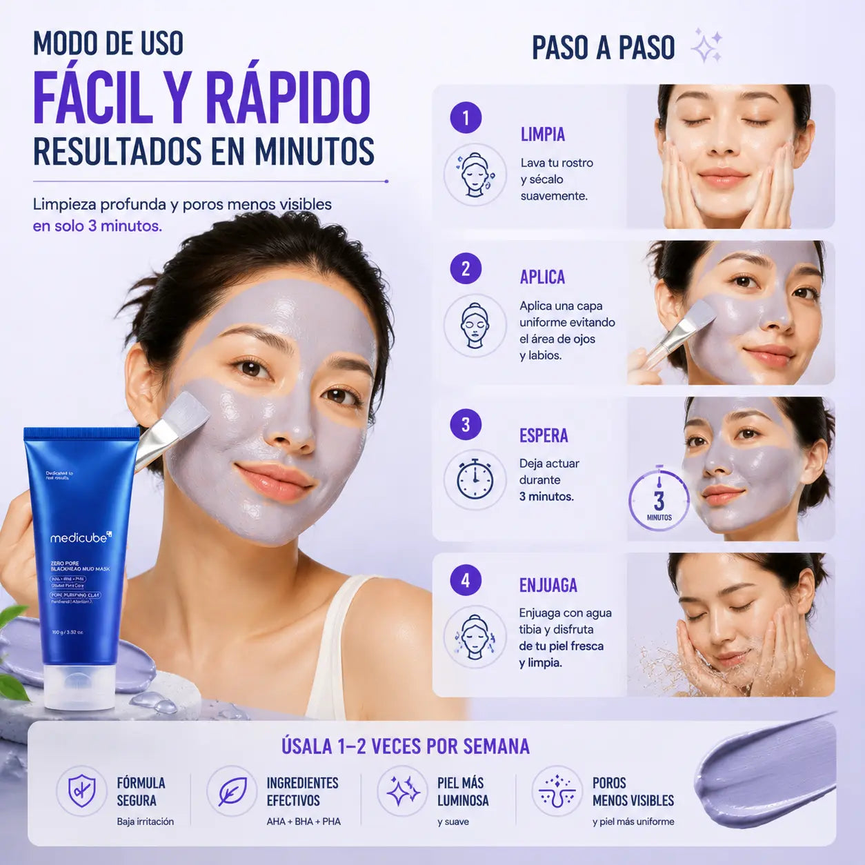 mascarilla para limpiar los poros y eliminaer puntos negros
