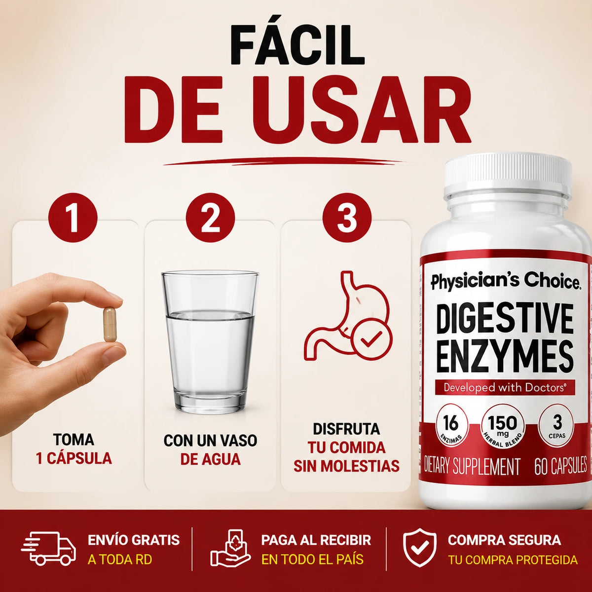 Digestive Enzymes | Fórmula Avanzada Con Enzimas + Probióticos Para Tu Bienestar Digestivo