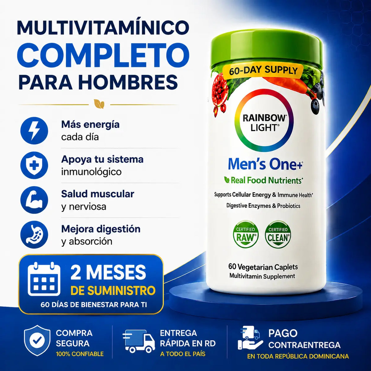 Multivitamínico completo para recuperar tu energía y mejorar tu día a día- 60 cápsulas