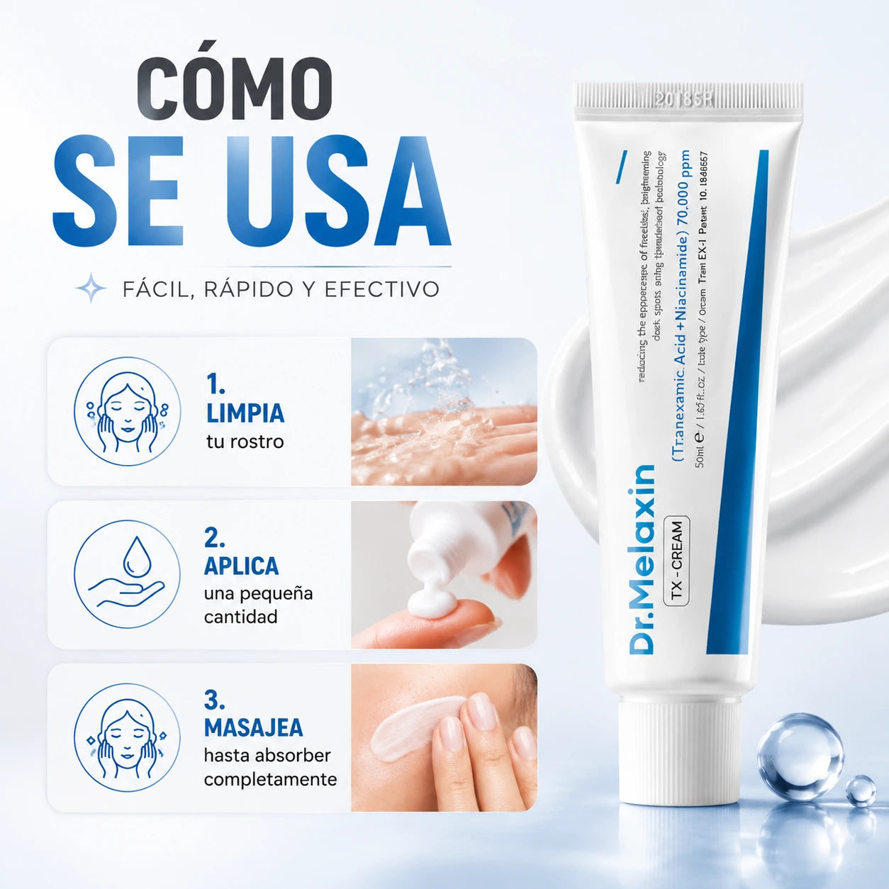 Dr. Melaxin TX Brightening Cream - Ayuda a mejorar manchas, imperfecciones y tono desigual para lucir una piel más clara y luminosa.