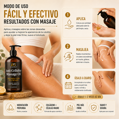 Aceite Anticelulitis con Colágeno + Células Madre ⭐