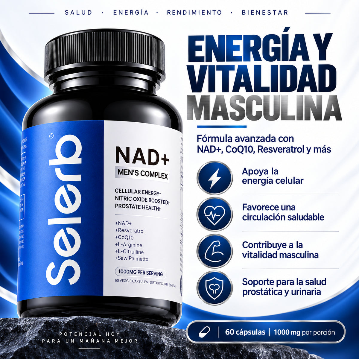 NAD+ Men's Complex — Energía celular y vitalidad masculina avanzada