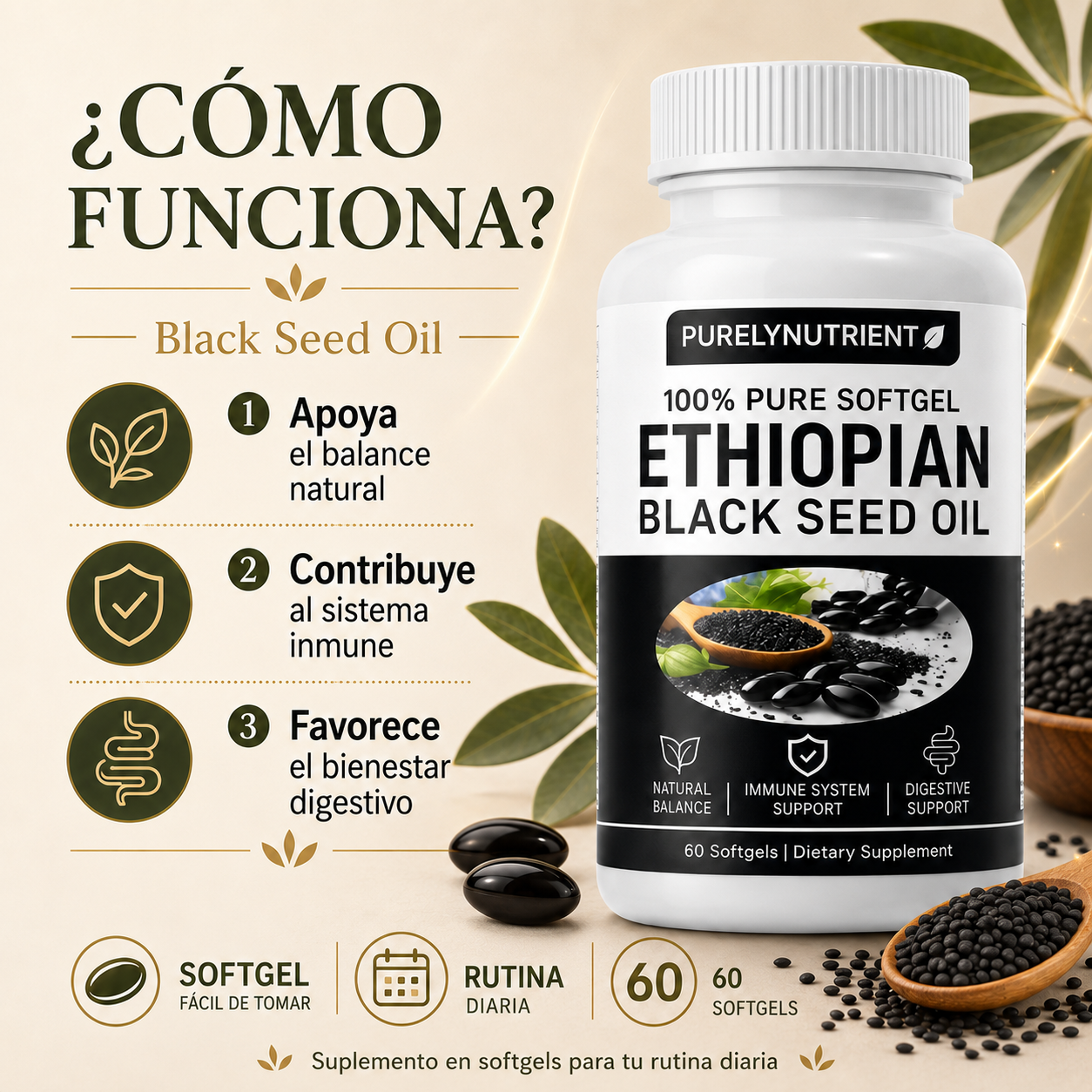 Aceite de Semilla Negra Etíope (60 cápsulas)